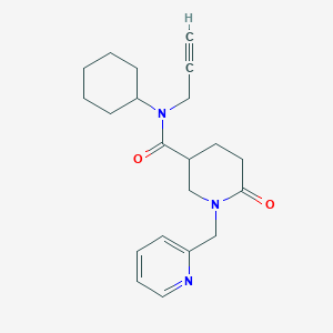 molecular formula C21H27N3O2 B3854370 N-cyclohexyl-6-oxo-N-2-propyn-1-yl-1-(2-pyridinylmethyl)-3-piperidinecarboxamide 