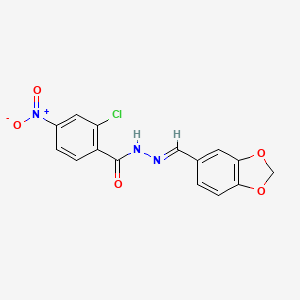 molecular formula C15H10ClN3O5 B3854375 N'-(1,3-benzodioxol-5-ylmethylene)-2-chloro-4-nitrobenzohydrazide 