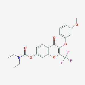 3-(3-methoxyphenoxy)-4-oxo-2-(trifluoromethyl)-4H-chromen-7-yl diethylcarbamate