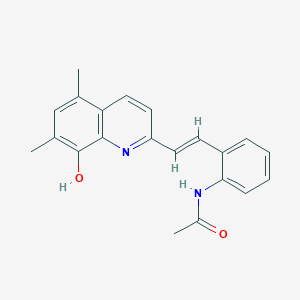 molecular formula C21H20N2O2 B3854410 N-{2-[2-(8-hydroxy-5,7-dimethyl-2-quinolinyl)vinyl]phenyl}acetamide 