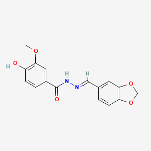 molecular formula C16H14N2O5 B3854417 N'-(1,3-benzodioxol-5-ylmethylene)-4-hydroxy-3-methoxybenzohydrazide 