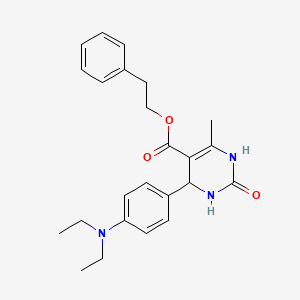 2-phenylethyl 4-[4-(diethylamino)phenyl]-6-methyl-2-oxo-1,2,3,4-tetrahydro-5-pyrimidinecarboxylate