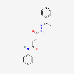 N-(4-iodophenyl)-4-oxo-4-[2-(1-phenylethylidene)hydrazino]butanamide
