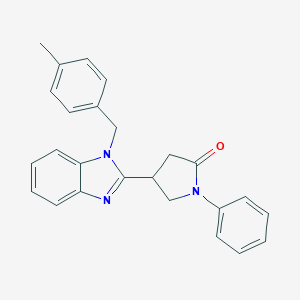 molecular formula C25H23N3O B385453 4-[1-(4-methylbenzyl)-1H-benzimidazol-2-yl]-1-phenylpyrrolidin-2-one CAS No. 637754-68-8