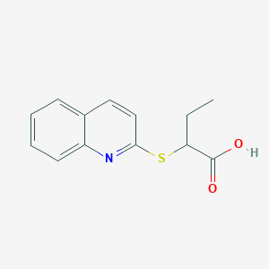 molecular formula C13H13NO2S B3854534 2-(2-quinolinylthio)butanoic acid 