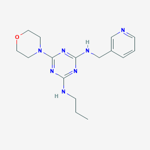 molecular formula C16H23N7O B3854538 6-(4-morpholinyl)-N-propyl-N'-(3-pyridinylmethyl)-1,3,5-triazine-2,4-diamine 