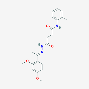 molecular formula C21H25N3O4 B3854547 4-{2-[1-(2,4-dimethoxyphenyl)ethylidene]hydrazino}-N-(2-methylphenyl)-4-oxobutanamide 