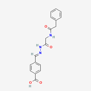 molecular formula C18H17N3O4 B3854550 4-(2-{[(phenylacetyl)amino]acetyl}carbonohydrazonoyl)benzoic acid 
