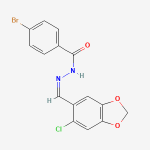 4-bromo-N'-[(6-chloro-1,3-benzodioxol-5-yl)methylene]benzohydrazide