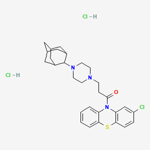 molecular formula C29H36Cl3N3OS B3854593 10-{3-[4-(2-adamantyl)-1-piperazinyl]propanoyl}-2-chloro-10H-phenothiazine dihydrochloride 