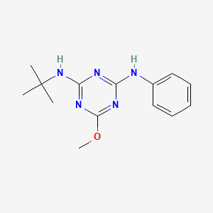 molecular formula C14H19N5O B3854606 N-(tert-butyl)-6-methoxy-N'-phenyl-1,3,5-triazine-2,4-diamine 