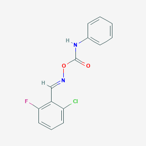 molecular formula C14H10ClFN2O2 B3854636 2-chloro-6-fluorobenzaldehyde O-(anilinocarbonyl)oxime 