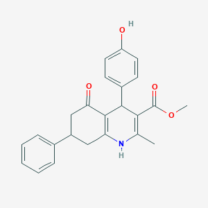 molecular formula C24H23NO4 B3854667 methyl 4-(4-hydroxyphenyl)-2-methyl-5-oxo-7-phenyl-1,4,5,6,7,8-hexahydro-3-quinolinecarboxylate 