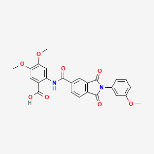 molecular formula C25H20N2O8 B3854671 4,5-dimethoxy-2-({[2-(3-methoxyphenyl)-1,3-dioxo-2,3-dihydro-1H-isoindol-5-yl]carbonyl}amino)benzoic acid 