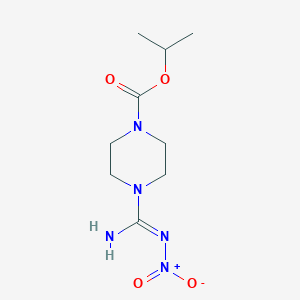 molecular formula C9H17N5O4 B3854685 isopropyl 4-[amino(nitroimino)methyl]-1-piperazinecarboxylate 