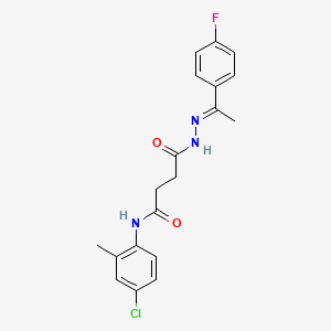 molecular formula C19H19ClFN3O2 B3854719 N-(4-chloro-2-methylphenyl)-4-{2-[1-(4-fluorophenyl)ethylidene]hydrazino}-4-oxobutanamide 