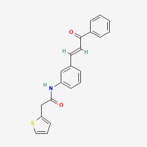 molecular formula C21H17NO2S B3854730 N-[3-[(E)-3-oxo-3-phenylprop-1-enyl]phenyl]-2-thiophen-2-ylacetamide 