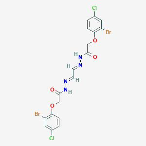 molecular formula C18H14Br2Cl2N4O4 B3854736 N',N''-1,2-ethanediylidenebis[2-(2-bromo-4-chlorophenoxy)acetohydrazide] 