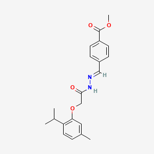 molecular formula C21H24N2O4 B3854741 methyl 4-{2-[(2-isopropyl-5-methylphenoxy)acetyl]carbonohydrazonoyl}benzoate 