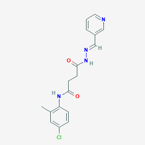 molecular formula C17H17ClN4O2 B3854755 N-(4-chloro-2-methylphenyl)-4-oxo-4-[2-(3-pyridinylmethylene)hydrazino]butanamide 