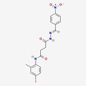 molecular formula C18H17IN4O4 B3854770 N-(4-iodo-2-methylphenyl)-4-[2-(4-nitrobenzylidene)hydrazino]-4-oxobutanamide 