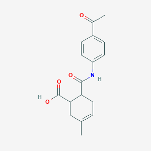 molecular formula C17H19NO4 B3854777 6-{[(4-acetylphenyl)amino]carbonyl}-3-methyl-3-cyclohexene-1-carboxylic acid 