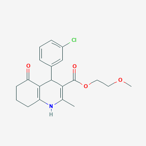 molecular formula C20H22ClNO4 B3854812 2-methoxyethyl 4-(3-chlorophenyl)-2-methyl-5-oxo-1,4,5,6,7,8-hexahydro-3-quinolinecarboxylate 