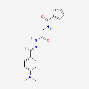 molecular formula C16H18N4O3 B3854872 N-(2-{2-[4-(dimethylamino)benzylidene]hydrazino}-2-oxoethyl)-2-furamide 
