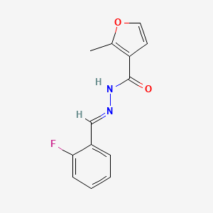 molecular formula C13H11FN2O2 B3854875 N'-(2-fluorobenzylidene)-2-methyl-3-furohydrazide 