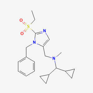 molecular formula C21H29N3O2S B3854883 N-{[1-benzyl-2-(ethylsulfonyl)-1H-imidazol-5-yl]methyl}-1,1-dicyclopropyl-N-methylmethanamine 