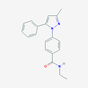 molecular formula C19H19N3O B385489 N-ethyl-4-(3-methyl-5-phenyl-1H-pyrazol-1-yl)benzamide CAS No. 955971-53-6