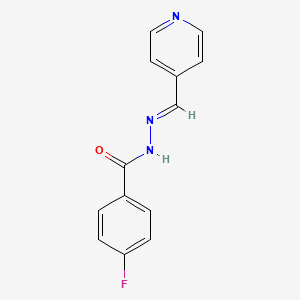 molecular formula C13H10FN3O B3854896 4-fluoro-N'-(4-pyridinylmethylene)benzohydrazide 