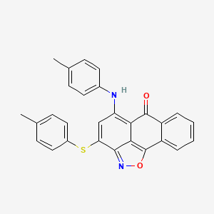 molecular formula C28H20N2O2S B3854928 5-[(4-methylphenyl)amino]-3-[(4-methylphenyl)thio]-6H-anthra[1,9-cd]isoxazol-6-one 