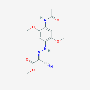 molecular formula C15H18N4O5 B3854936 ethyl {[4-(acetylamino)-2,5-dimethoxyphenyl]hydrazono}(cyano)acetate 