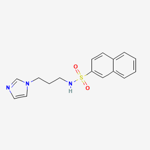 molecular formula C16H17N3O2S B3854945 N-[3-(1H-imidazol-1-yl)propyl]-2-naphthalenesulfonamide 