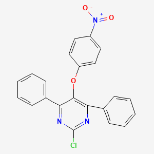 molecular formula C22H14ClN3O3 B3854946 2-chloro-5-(4-nitrophenoxy)-4,6-diphenylpyrimidine 