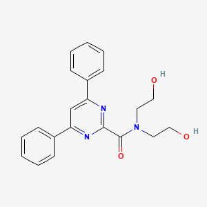 molecular formula C21H21N3O3 B3854959 N,N-bis(2-hydroxyethyl)-4,6-diphenyl-2-pyrimidinecarboxamide 
