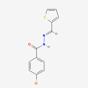 molecular formula C12H9BrN2OS B3854978 4-bromo-N-[(E)-2-thienylmethyleneamino]benzamide 