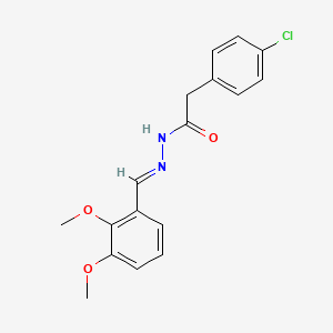 molecular formula C17H17ClN2O3 B3855010 2-(4-chlorophenyl)-N'-(2,3-dimethoxybenzylidene)acetohydrazide 