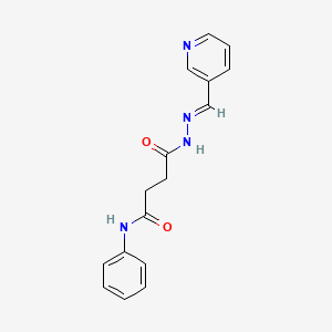 molecular formula C16H16N4O2 B3855035 4-oxo-N-phenyl-4-[2-(3-pyridinylmethylene)hydrazino]butanamide 