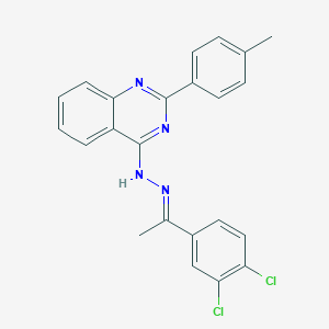 molecular formula C23H18Cl2N4 B3855053 1-(3,4-dichlorophenyl)ethanone [2-(4-methylphenyl)-4-quinazolinyl]hydrazone 
