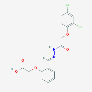 molecular formula C17H14Cl2N2O5 B3855060 (2-{2-[(2,4-dichlorophenoxy)acetyl]carbonohydrazonoyl}phenoxy)acetic acid 