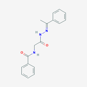 molecular formula C17H17N3O2 B3855069 N-{2-oxo-2-[2-(1-phenylethylidene)hydrazino]ethyl}benzamide 