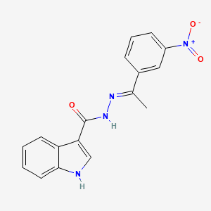 molecular formula C17H14N4O3 B3855073 N'-[1-(3-nitrophenyl)ethylidene]-1H-indole-3-carbohydrazide 