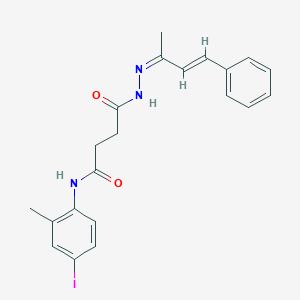 molecular formula C21H22IN3O2 B3855087 N-(4-iodo-2-methylphenyl)-4-[2-(1-methyl-3-phenyl-2-propen-1-ylidene)hydrazino]-4-oxobutanamide 