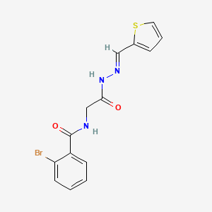 molecular formula C14H12BrN3O2S B3855095 2-bromo-N-{2-oxo-2-[2-(2-thienylmethylene)hydrazino]ethyl}benzamide 