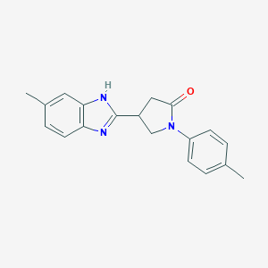 molecular formula C19H19N3O B385510 4-(5-methyl-1H-benzimidazol-2-yl)-1-(4-methylphenyl)-2-pyrrolidinone CAS No. 630091-41-7