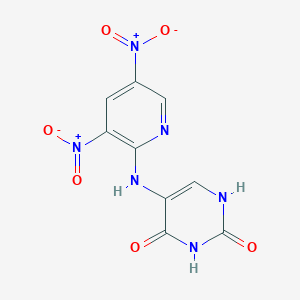 molecular formula C9H6N6O6 B3855108 5-[(3,5-dinitro-2-pyridinyl)amino]-2,4(1H,3H)-pyrimidinedione 