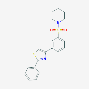 molecular formula C20H20N2O2S2 B385512 1-{[3-(2-Phenyl-1,3-thiazol-4-yl)phenyl]sulfonyl}piperidine CAS No. 628278-25-1