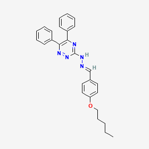 molecular formula C27H27N5O B3855122 4-(pentyloxy)benzaldehyde (5,6-diphenyl-1,2,4-triazin-3-yl)hydrazone 